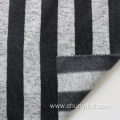 100% Polyester Stripe Pattern Cationic Dye One Side Brushed Weft Knitted Loose Fleece Fabric for Coat Home Textile